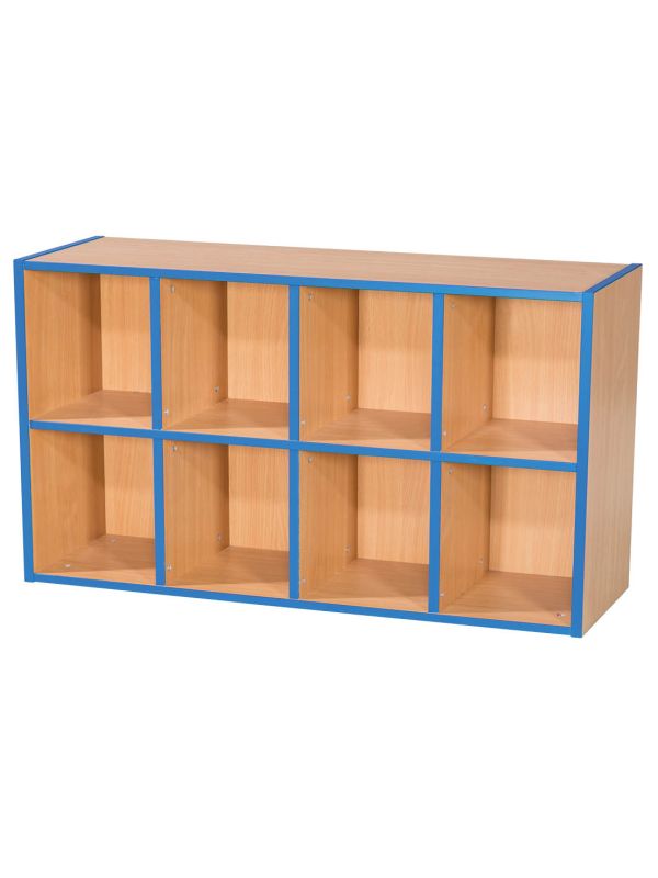 KubbyKurve Two Tier 4 + 4 Library Shelf Unit 700mm High 1000mm Wide