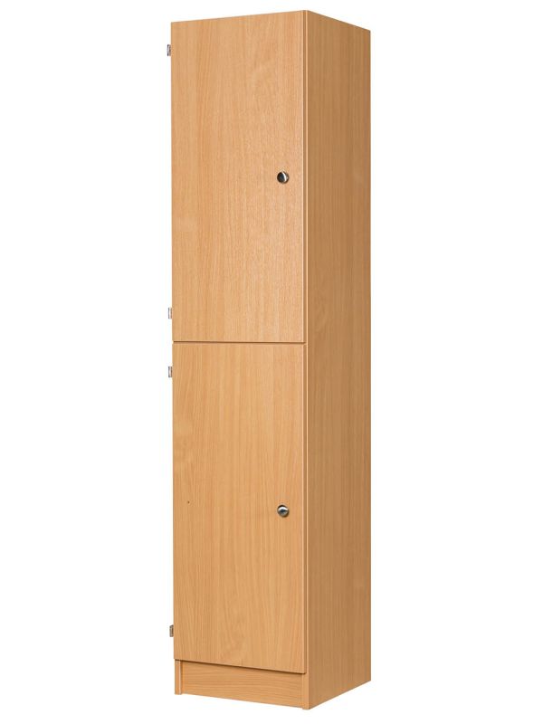 Premium Secondary School 2 Door Wooden Locker - 400mm Deep