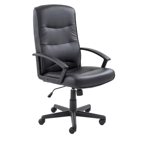 Canasta II Leather Look Chair - Black