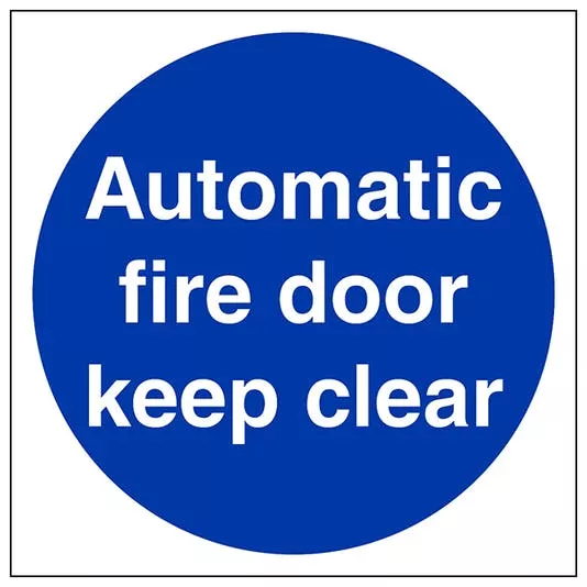 GPC Automatic Fire Door Keep Clear Sign - Pack of 10