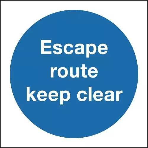 GPC Escape Route Keep Clear Sign - Pack of 10