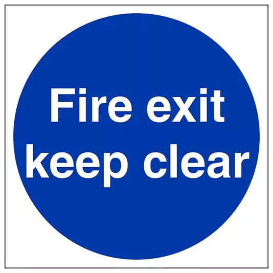 GPC Fire Exit Keep Clear Sign - Pack of 10