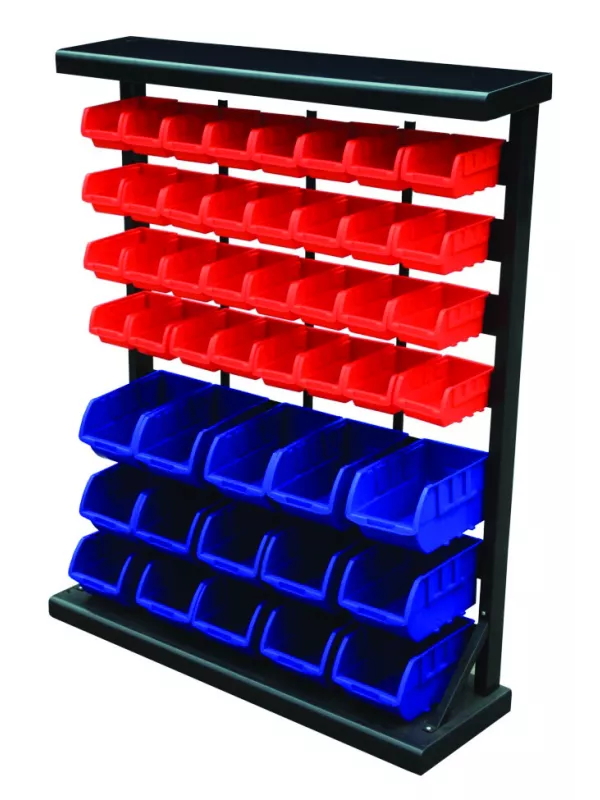 GPC Bin Rack Complete With 47 Plastic Bins