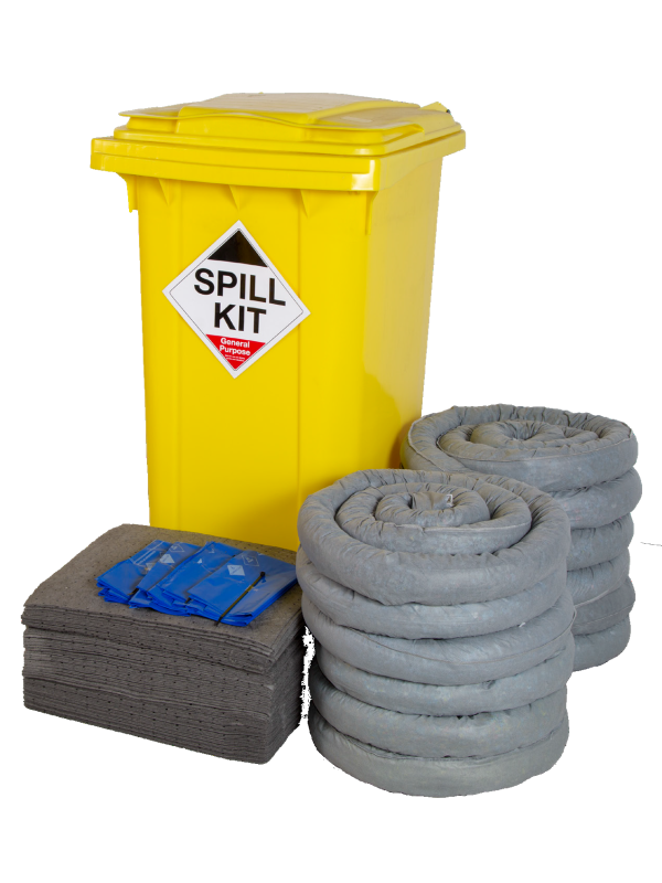 General Purpose Spill Kit in Wheelie Bin 240Litres