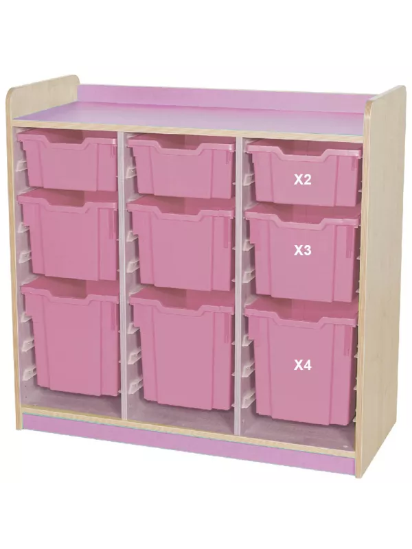 Willowbrook KubbyClass Triple Bay Combination Tray Storage Units