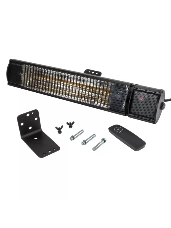Levante 1.5kW Quartz Patio Heater with Remote Black