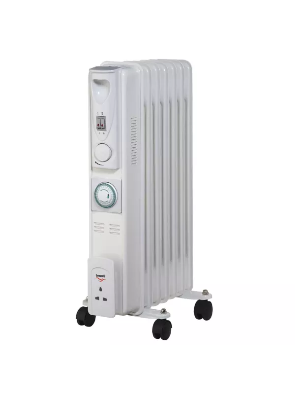 Levante 2.0kW Slimline Oil Filled Radiator with 24 Hour Timer