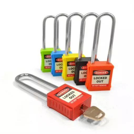 Long Shackle Safety Lockout Padlocks 82mm red