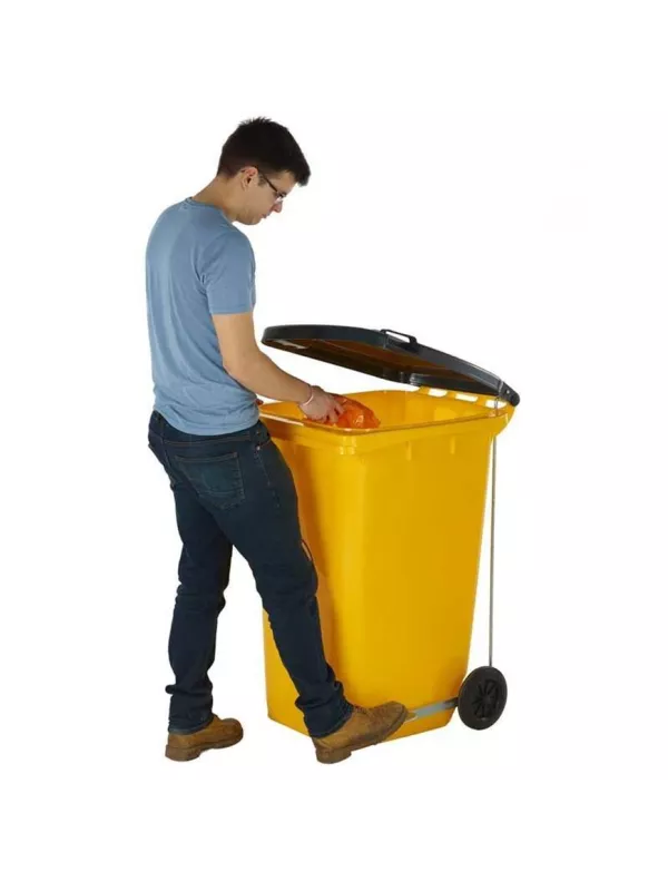 GPC Wheelie Bins with Side Pedal - Yellow Body