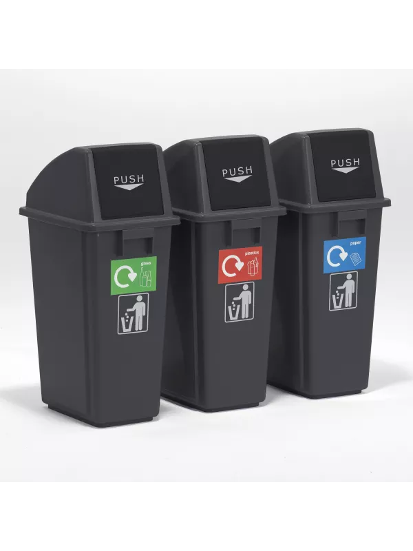 GPC Recycling Bins - Set of 3 x 60 Litre