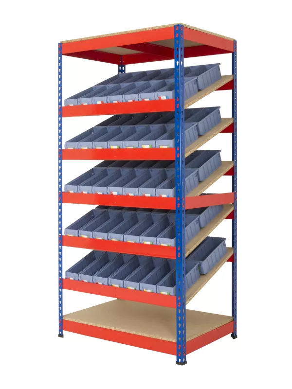 Anco Kanban Shelving with 70 Shelf Bins