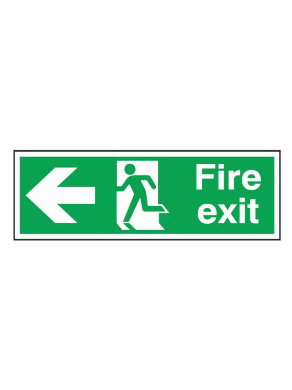 GPC Fire Exit Sign - Left Arrow - Pack of 10