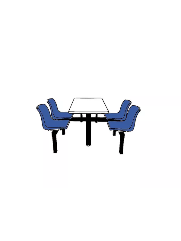 GPC Canteen Table 4 Seater  - 1 Way Access