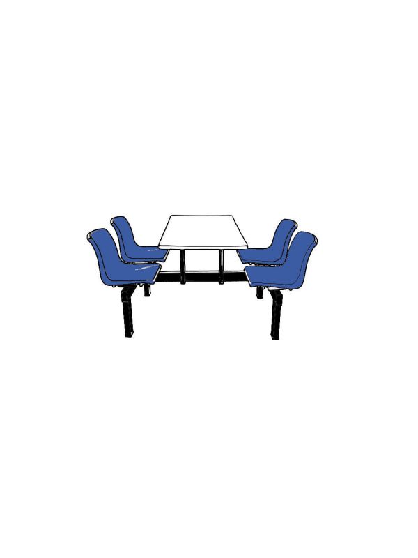 4 Seater Canteen Table - Access 2 Way