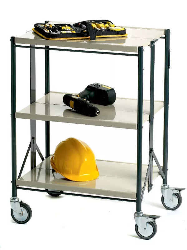 GPC Folding Steel Tray Shelf Trolley