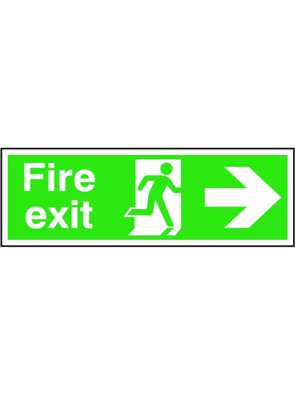 GPC Fire Exit - Right Sign - Pack of 10