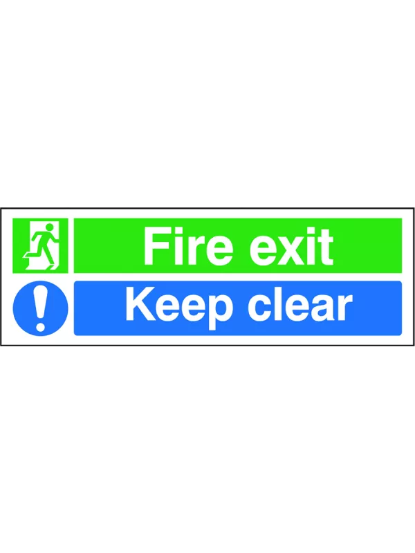 GPC Fire Exit Keep Clear Sign - Pack of 10