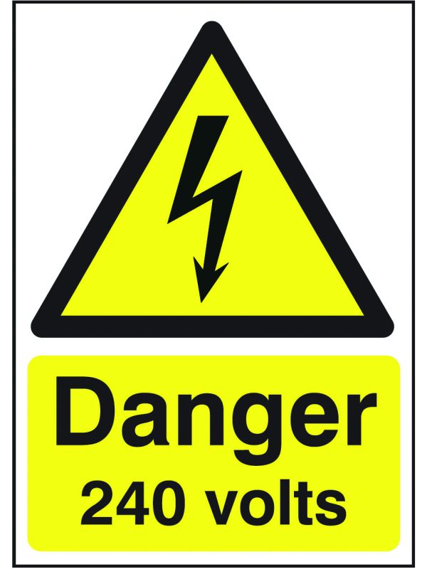 Danger 240 Volts Sign - Pack of 10