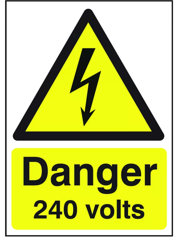 GPC Danger 240 Volts Sign - Pack of 10