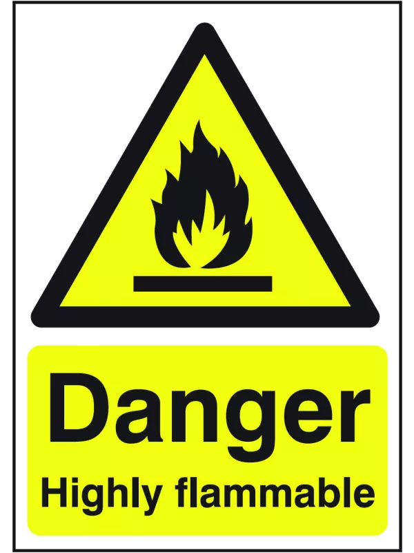 GPC Danger Highly Flammable Sign - Pack of 10