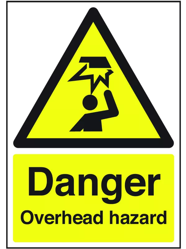 GPC Danger Overhead Hazard Sign - Pack of 10
