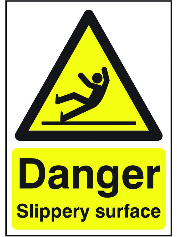Danger Slippery Surface Sign - Pack of 10