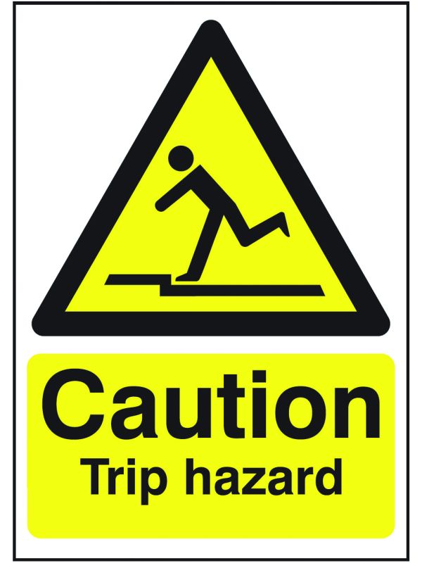 Caution Trip Hazard Sign - Pack of 10