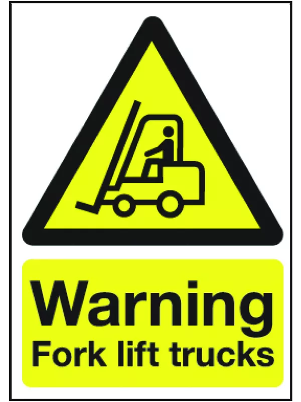 GPC Warning Fork Lift Trucks Sign - Pack of 10
