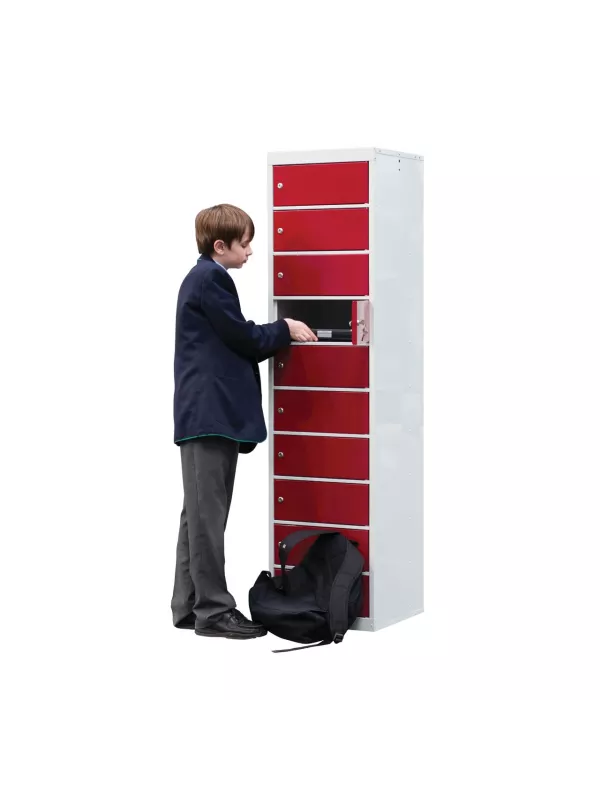 QMP Individual Compartment Laptop & Tablet Storage Locker - Up to 10 Devices