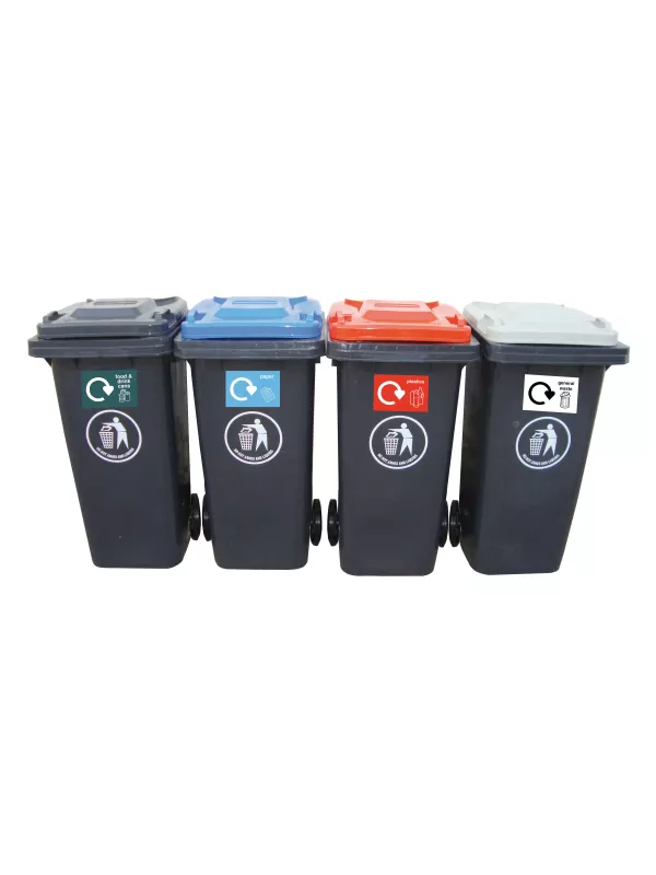 GPC Wheeled Bins - Recycling Centre - Set of 4