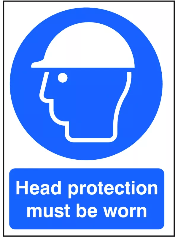 GPC Head Protection Must Be Worn Sign - Pack of 10