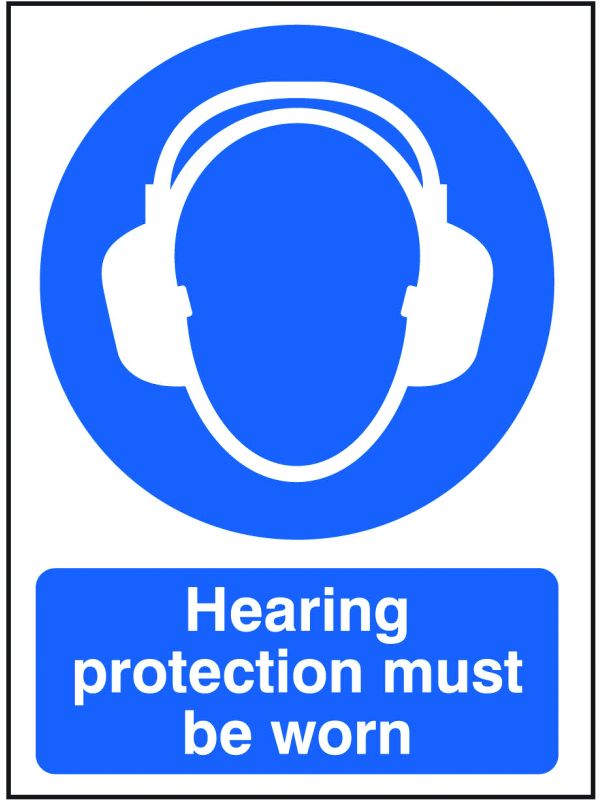 Hearing Protection Must be Worn Sign - Pack of 10
