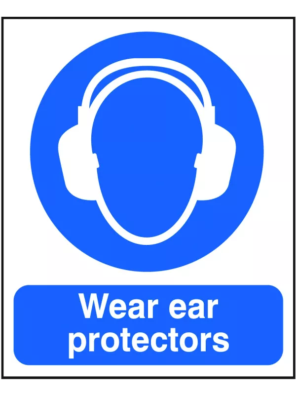 GPC Wear Ear Protectors Sign - Pack of 10