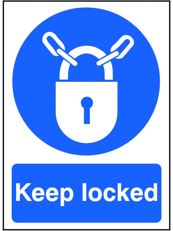 Keep Locked Sign - Pack of 10