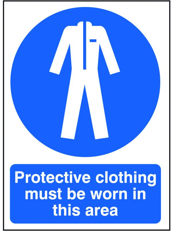 Protective Clothing Must be Worn in this Area Sign - Pack of 10