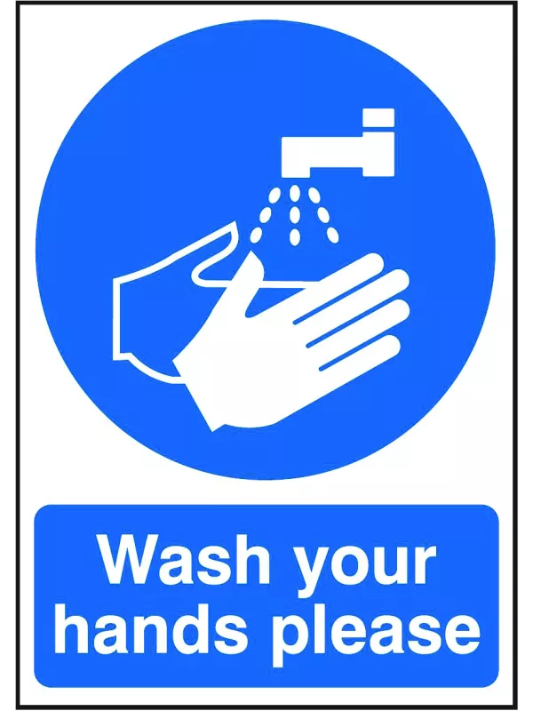 GPC Wash Your Hands Please Sign - Pack of 10