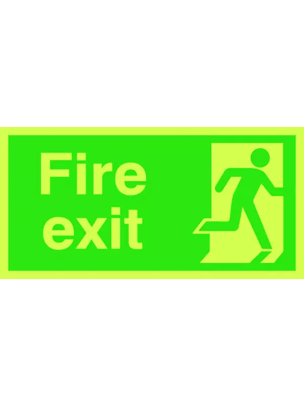 GPC Fire Exit Photoluminescent Sign (Man on Right) - Pack of 10