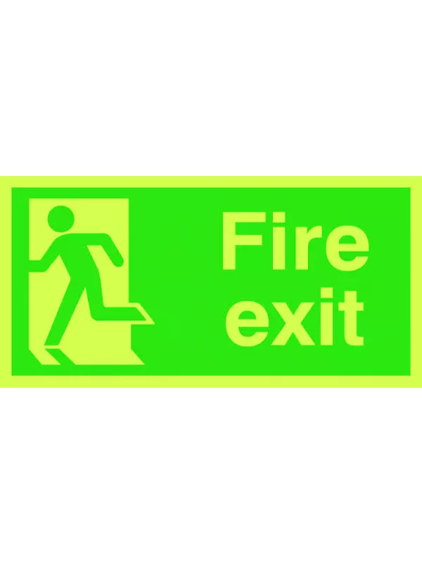 GPC Fire Exit Photoluminescent Sign (Man on Left) - Pack of 10