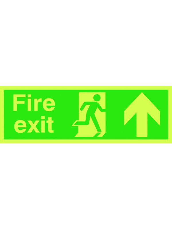 Fire Exit Up Photoluminescent Sign - Pack of 10