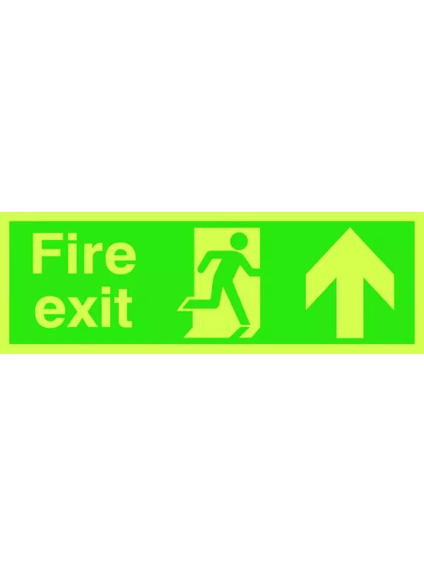 GPC Fire Exit Up Photoluminescent Sign - Pack of 10