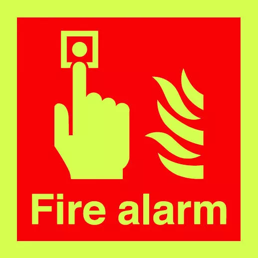 GPC Fire Alarm Photoluminescent Sign - Pack of 10