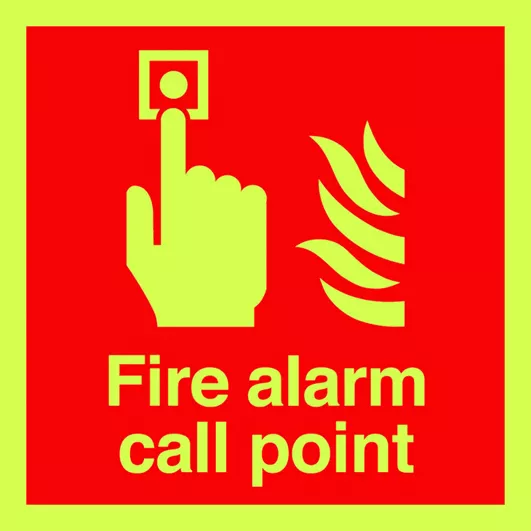 GPC Fire Alarm Call Point Photoluminescent Sign - Pack of 10