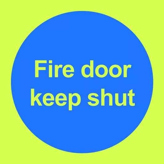 GPC Fire Door Keep Shut Photoluminescent Sign - Pack of 10