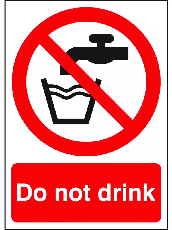 GPC Do Not Drink Sign - Pack of 10