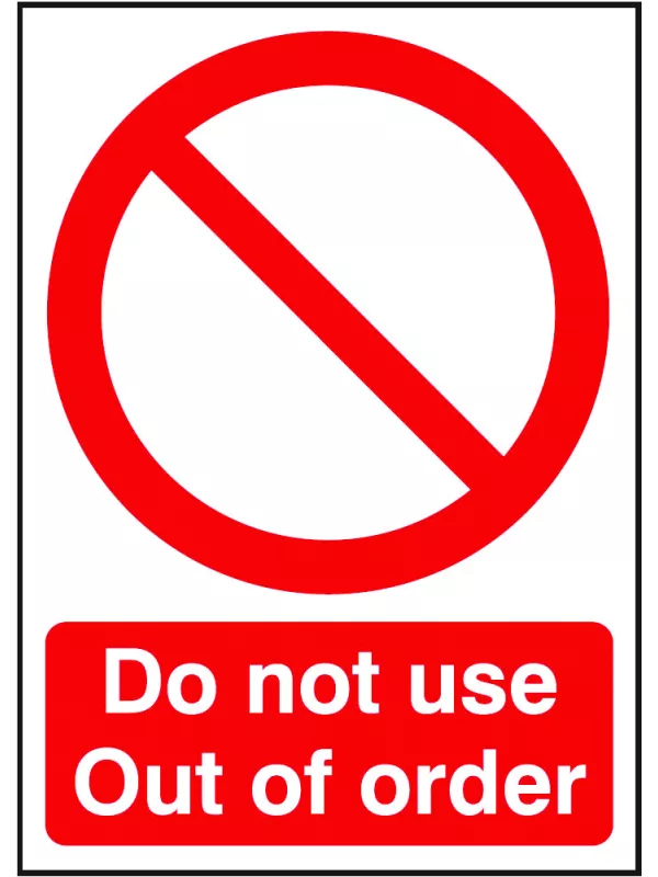 GPC Do Not Use Out of Order Sign - Pack of 10