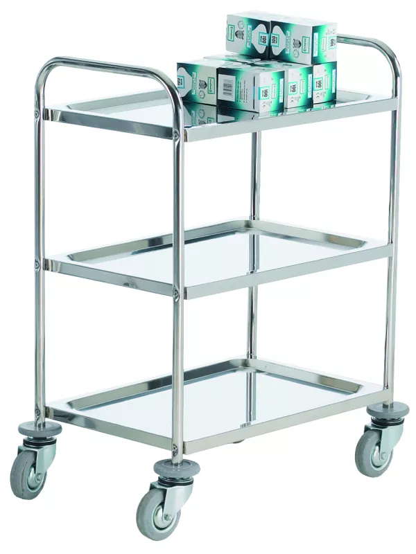 GPC Stainless Steel 3 Shelf Trolley