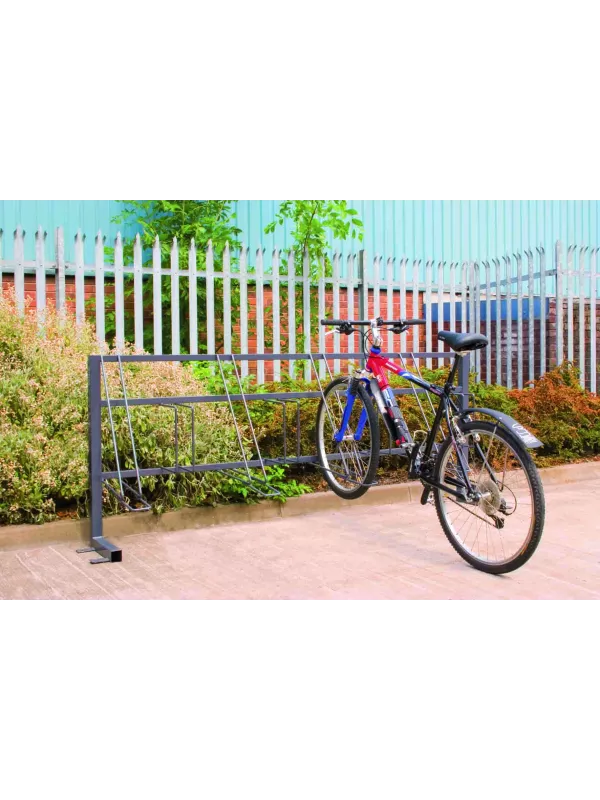 QMP Traditional Bike Rack – Durable Twin-Level Outdoor Bicycle Storage