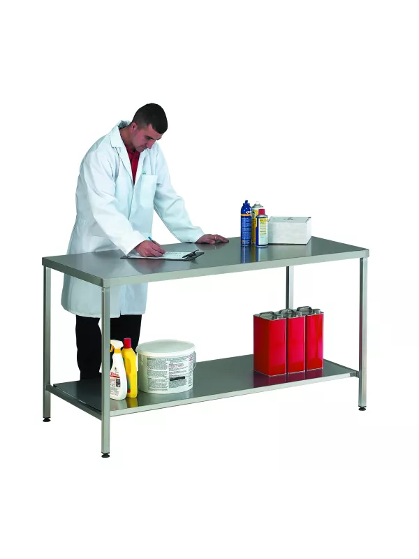 QMP Stainless Steel Workbench with Low Shelf – Hygienic & Practical Workspace