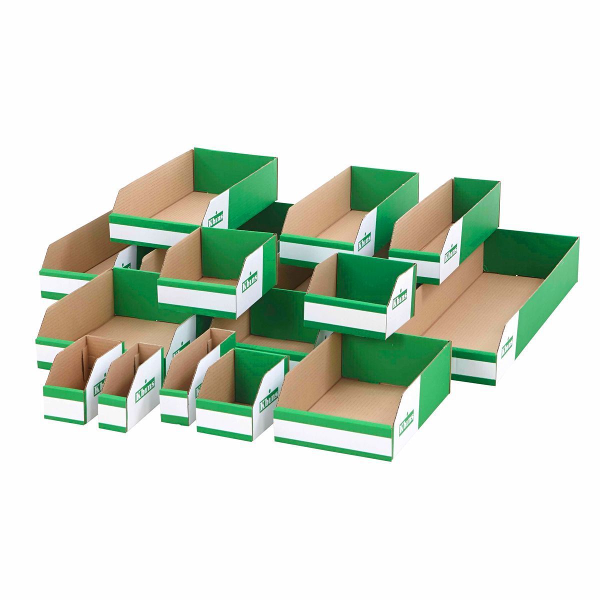 A Range Pack of 50 K Bins Cardboard Small Parts Storage Bins (ARANGE)