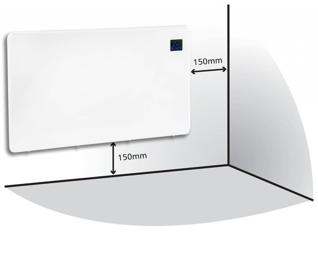 Levante 2000W Eco Digital slimline electric wall heaters 24 Hour